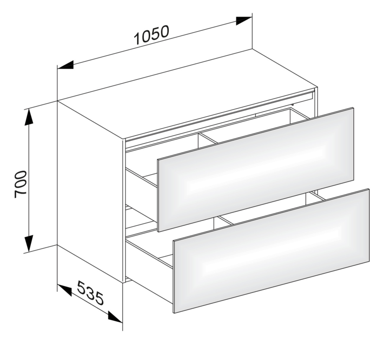 KEUCO Sideboard Edition 11 Planning 105x35x53,5cm, 2 Frontauszüge, Strukturlack Weiß KEUCO Sideboard Edition 11 Planning 105x35x53,5cm, 2 Frontauszüge, Strukturlack Weiß