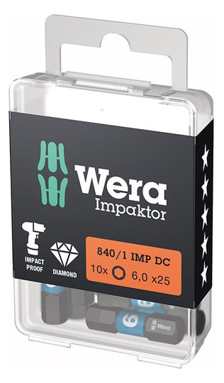 Wera-Impaktor-Bits Innensechskant 840/1IMP DC - 6,0mm (10...