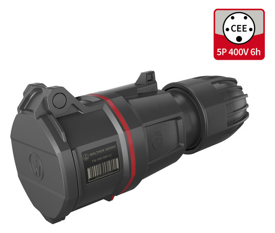 CEE-Kupplung 5p 32A IP54 IP54 400V/rt 6h Schraubkl ger Kst Knickschutztülle