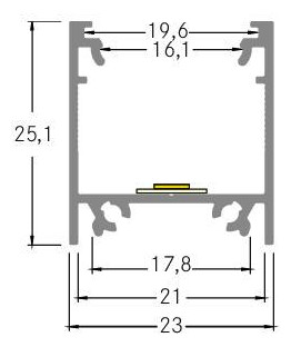Profil n.Konf alu IP00 100x23x25,1mm nur Konfektionierung Ersatzteil Zubehör Profil n.Konf alu IP00 100x23x25,1mm nur Konfektionierung Ersatzteil Zubehör