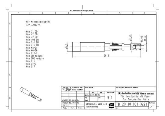 HART LWL R-15 BU 1MM (R15,   20100013221 