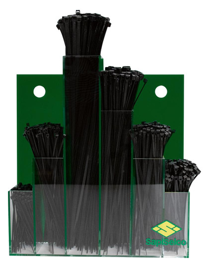 SapiSelco-Kabelbinder-Sortiment, schwarz - 600-teilig im...