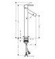 hansgrohe Waschtisch-Einhebelmischer 250 Axor Starck Ausladung 107mm, mit Hebelgriff, unverschließbare Ablaufgarnitur, polished black chrome