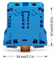 Reihenklemme 10-70qmm Serie 285 1Etage 2kl bl 150A Hutschiene TH35