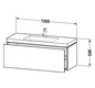 Duravit Waschtisch-Unterschrank c-bonded L-Cube 120 x 48 cm, 1 Hahnloch, eiche dunkel gebürstet, 1 Auszug, wandhängend