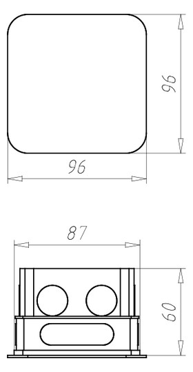 Verbindungsdose UP 87x87x60mm Kst IP2X quadrat