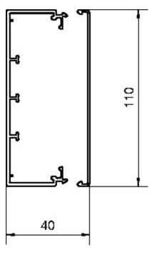 Leitungsführungskanal Kst 40x110x2000mm ver-ws LF-K unbeh 3115qmm RAL9016