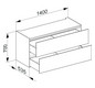 KEUCO Unterbauschrank Edition 11 Planning 140x70x53,5cm, 2 Frontauszüge, Innenbeleuchtung, Furnier Eiche Hell