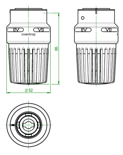Oventrop Thermostat Uni LHB 7-28 °C, ohne Nullstellung, weiß, mit Flüssig-Fühler
