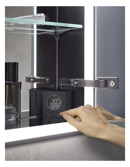 EMCO Aufputz-Lichtspiegelschrank prime 1200x700mm, mit Lichtpaket, 2-türig, aluminium/spiegel