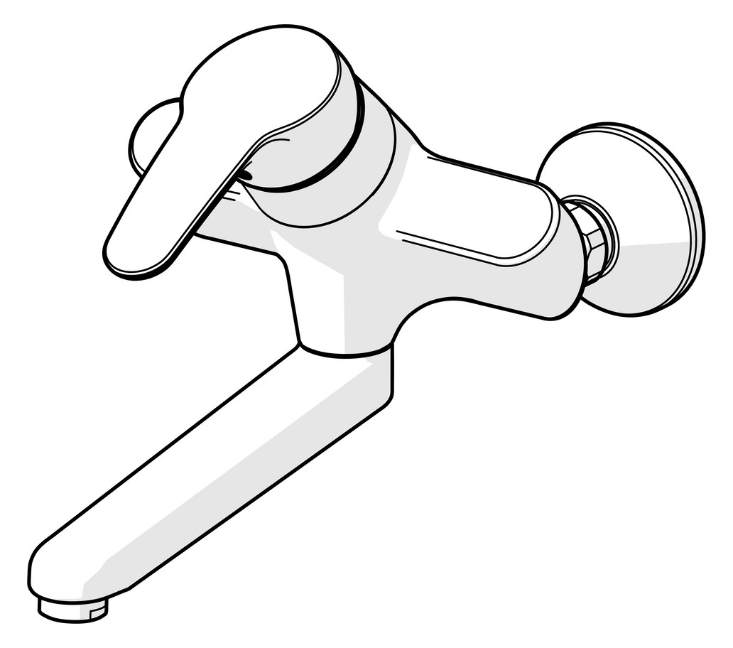 HANSA Waschtisch-Wand-Einhebelmischer HANSAMIX S-Anschlüsse, Ausladung 235 mm, chrom