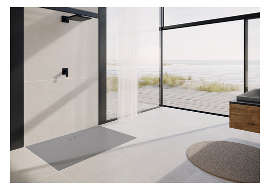 Kaldewei Duschwanne SUPERPLAN ZERO 1510-5 70x70cm, Wannenträger extraflach, schwarz matt 100