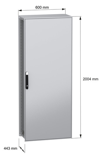 Standschrank ST IP55 B800xH2000xT400mm pulverbesch RAL7035 Koppelbar
