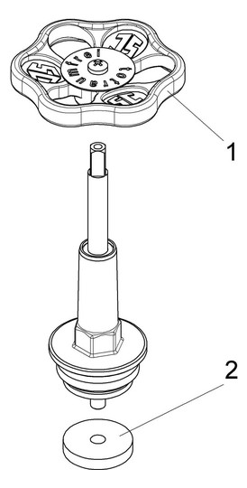 Schlösser Schrägsitzventil-Oberteil 1814 DN 20, G 3/4, Messing, steigende Spindel