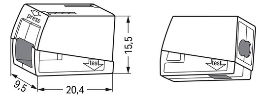 Leuchtenklemme 3f 400V 24 Serie 224 24A 0,5-2,5qmm ws f.Massivleiter