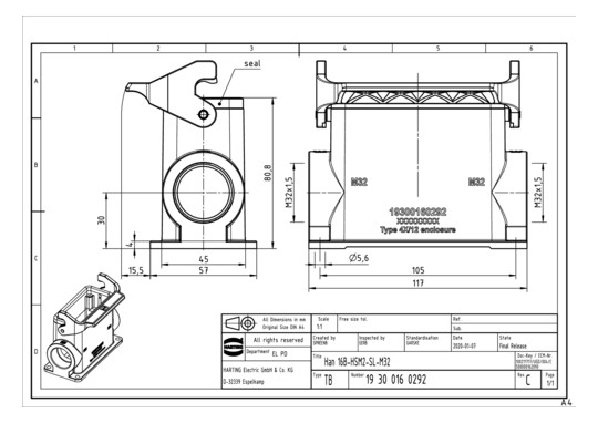 HART Sockelgehäuse M32       19300160292 