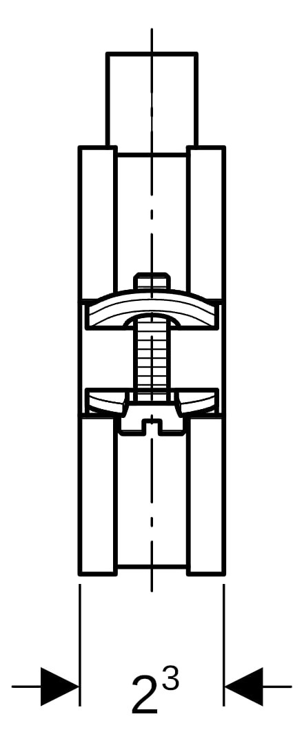 Geberit Rohrschelle FlowFit 63-67 mm, Breite 10 cm, Länge 55 mm, mit Gewindemuffe M8/M10