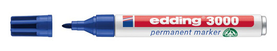 edding-Permanentmarker 3000, blau - ca.1,5-3 mm