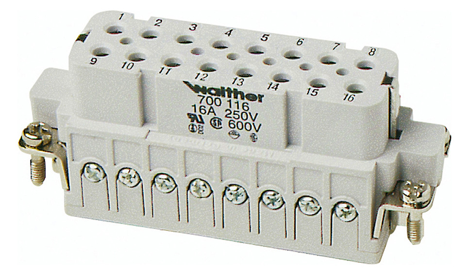 Kontakteinsatz Buchse 16p Schraub 16A 250V 0,5-2,5qmm