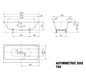 Kaldewei Badewanne ASYMMETRIC DUO 742 180x90cm, Grifflochbohrung, alpinweiß matt