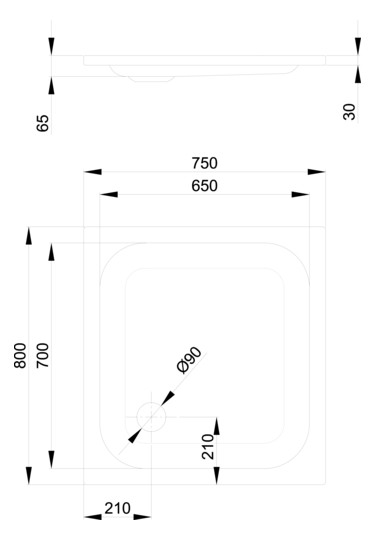 Duschwanne BetteSupra 5670 80x75x6,5cm, natura