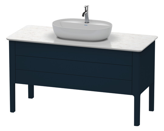 Duravit Waschtisch-Unterschrank Luv 133,8x57x74,3cm, 1 Schubkasten, 1 Auszug, stehend, Nachtblau Seidenmatt