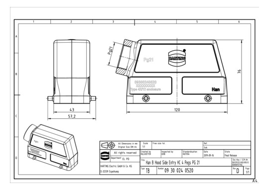HART Tüllengehäuse           09300240520 