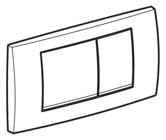 Geberit Betätigungsplatte Twinline 30 Platte/Drücker weiß, Streifen hochglanz verchromt, für 2-Mengen-Spülung