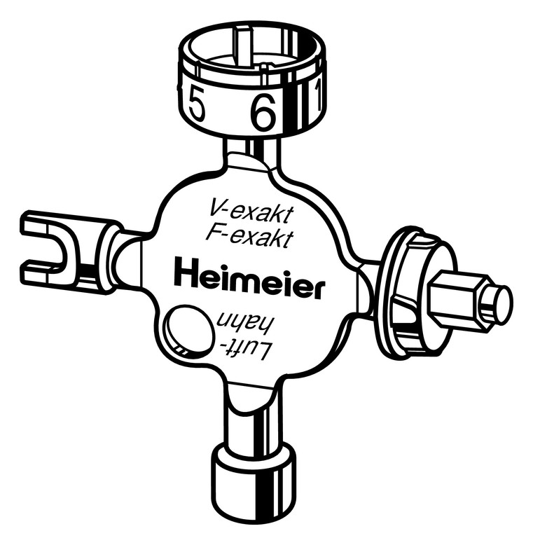 Heimeier Universalschlüssel für V-/F-exakt, Regu-/Vekolux, Thermostat-Kopf B