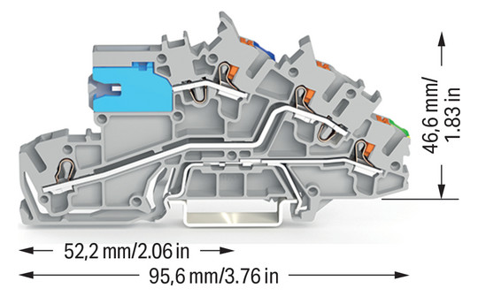 Installationsklemme 32A 0,25-4qmm 3pot gr Mit N-Trennschlitten APL_erf.