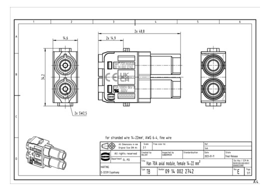 HART HAN 2MOD-F-AX 70A, 14-  09140022742 