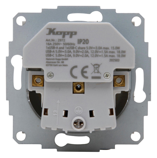 Kopp -Schutzkontakt-Steckdose USB   HK07 