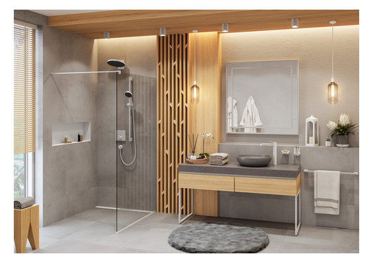 hansgrohe Badetuchhalter AddStoris Länge 648mm, Wandmontage, Metall, mattweiß