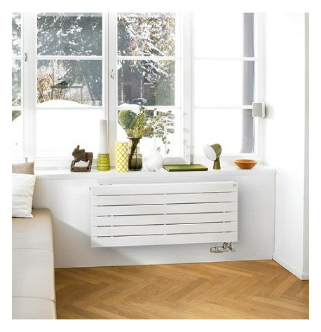 Zehnder Design-Heizkörper Nova Neo BH 444 mm, BL 1200 mm, AB 1270, horizontal, weiß