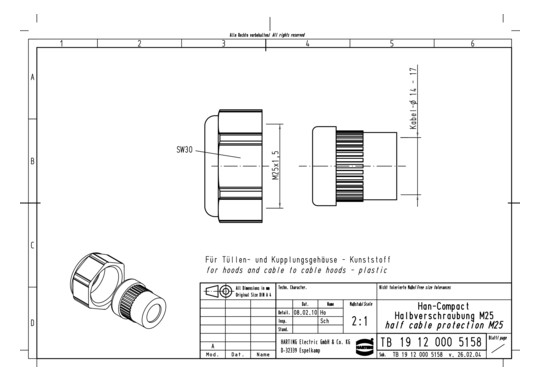 HART Halbverschraub. M25x1,5 19120005158 