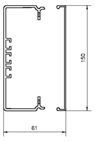 Leitungsführungskanal Kst 61x150x2000mm ver-ws LF-K unbeh 7270qmm RAL9016