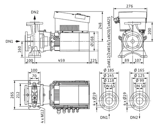 Wilo Trockenläufer-Hocheffizienz-Pumpe Stratos GIGA-B 50/1-21/2,3-R1, 2,3 kW, ohne Differenzdruckgeber