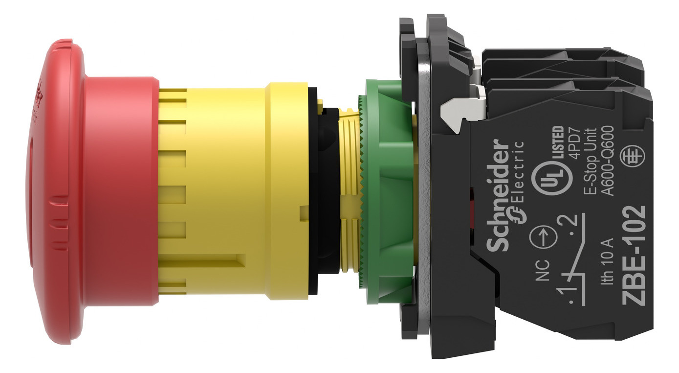 Not-Aus Taster EB IP66 Dreh 2Ö Ø22,5mm Schraub Einb