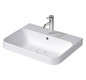 Duravit Aufsatz-Waschtisch Happy D.2 Plus 60x46cm, geschliffen, mit Hahnloch, Überlauf, Hahnlochbank, weiß WonderGliss