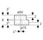 Geberit Reduktion PE DN 70/50, exzentrisch, kurz, PE-HD