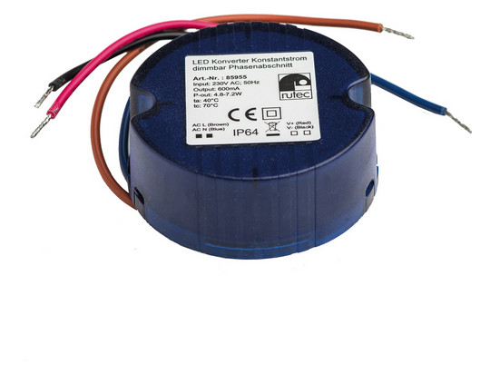 LED-Trafo 4,8-7,2W 600mA 12V IP64 dim Dimmung Phasenabschnitt Kstgeh dyn