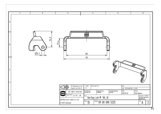 HART Kunststoffbügel Han 16A 09000005225 