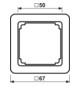 Zwischenrahmen aws CD 50x50mm RAL9010 quad50mm/quad50mm
