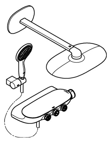 GROHE Duschsystem Rainshower SmartControl Duo 360 mit AP-Thermostat, Auf-/Unterputz Kombination, moon white
