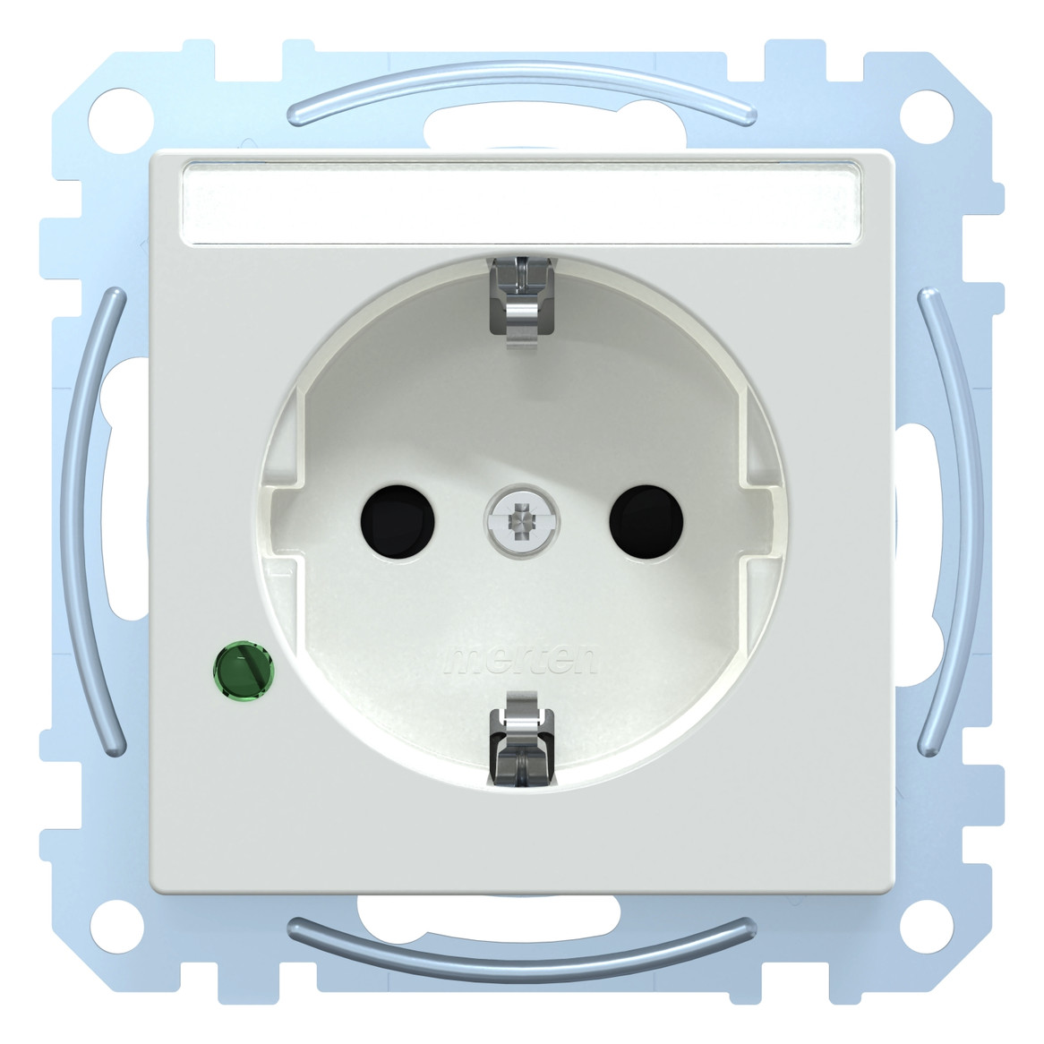 Steckdose 1f akws glz System M UP m.BS IP20 aktivweiß Überspannungss