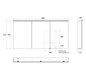 EMCO Aufputz-Lichtspiegelschrank flat 2 Classic 1400x729mm, LED-Aufsatzleuchte, 3-türig, Aluminium