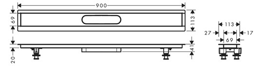 hansgrohe uBox universal Installationsset 900 mm, für Duschrinnen Fertigsets