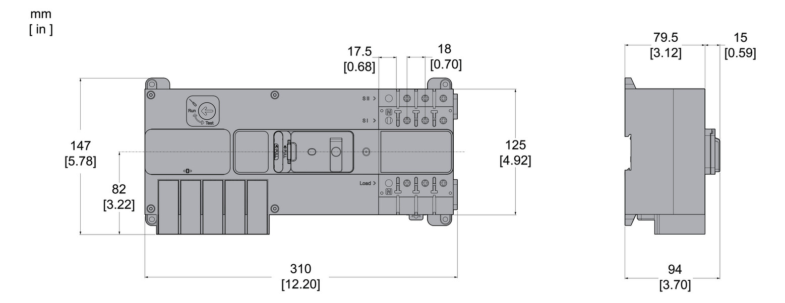 Lastumschalter 3p 32A Komplettgerät IP20 f.Verteilereinbau