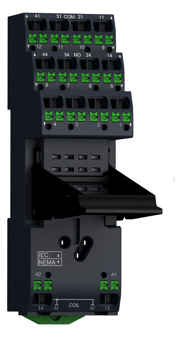 Relaissockel Federzug TS35 14Pins abn.Klemm Hutschiene TH35 31x85x98mm