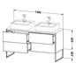 Duravit Waschtisch-Unterschrank XSquare 140x54,8x77,8cm, 4 Auszüge, stehend, Nordic weiß seidenmatt